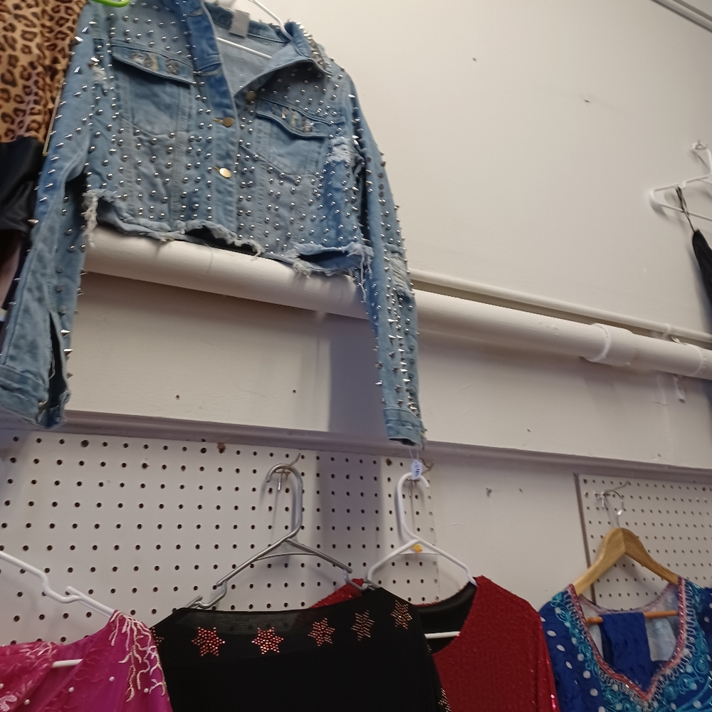 Blue jean jacket with studs